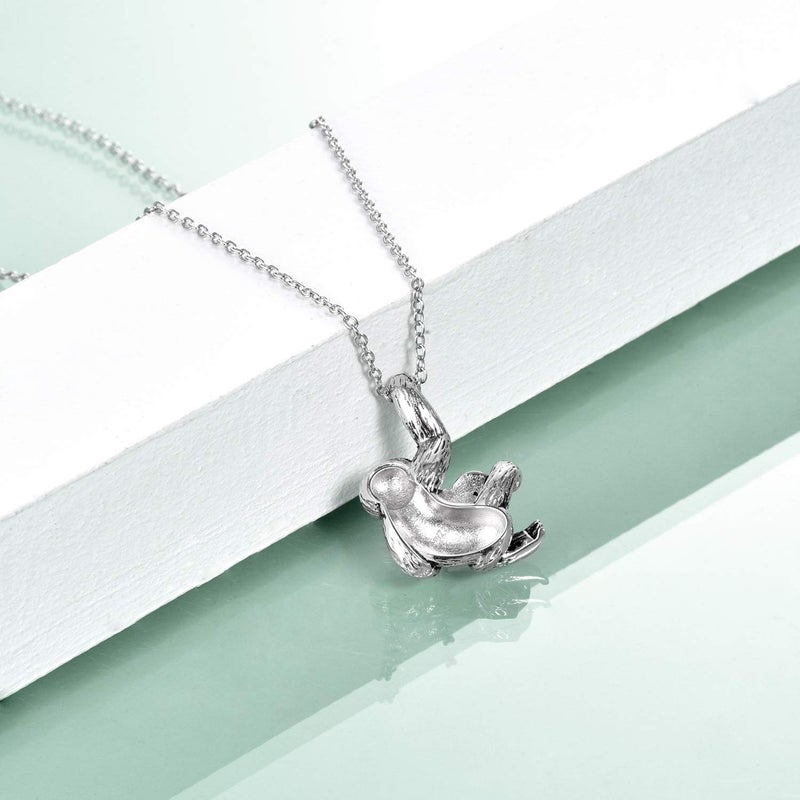 YFN Sterling Silver Sloth Necklace Heart Crystal Sloth Jewelry for Women Men Christmas Gifts - Image 3